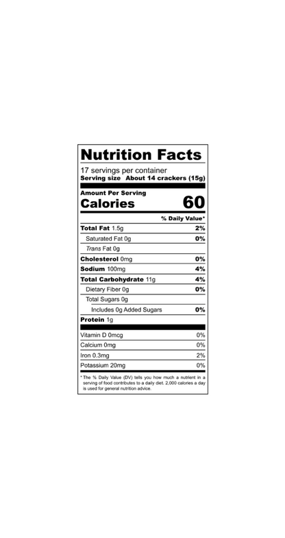 Nutrition facts label for a product with 60 calories per serving.